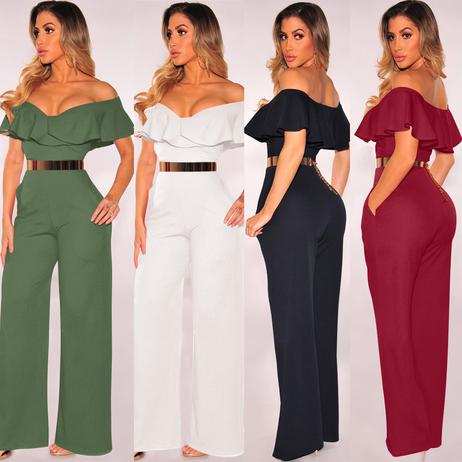 Women's New Standard Code Sexy Falbala Jumpsuits
