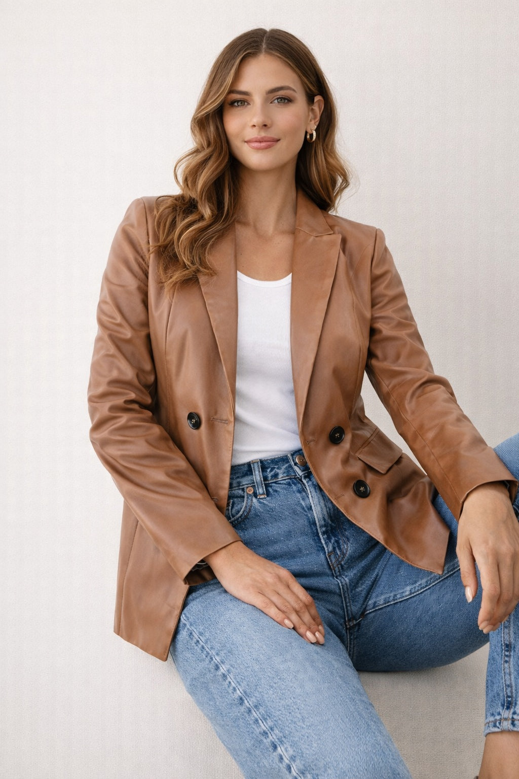 Leather Look Blazer