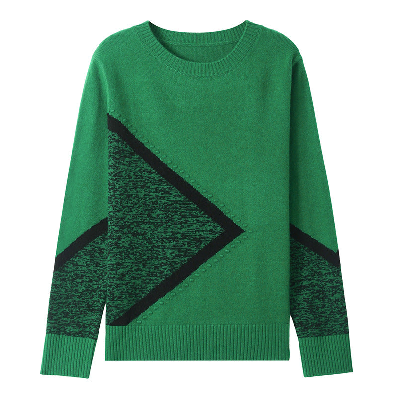 Round Neck Multicolor Sweater Sweaters Women's Clothing Long Sleeve