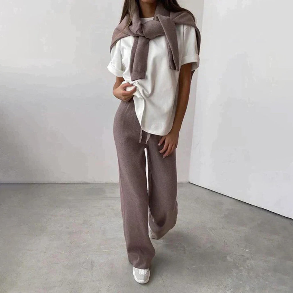 Lounge Set – 100% Premium Katoen Hoodie & Wide-Leg Broek