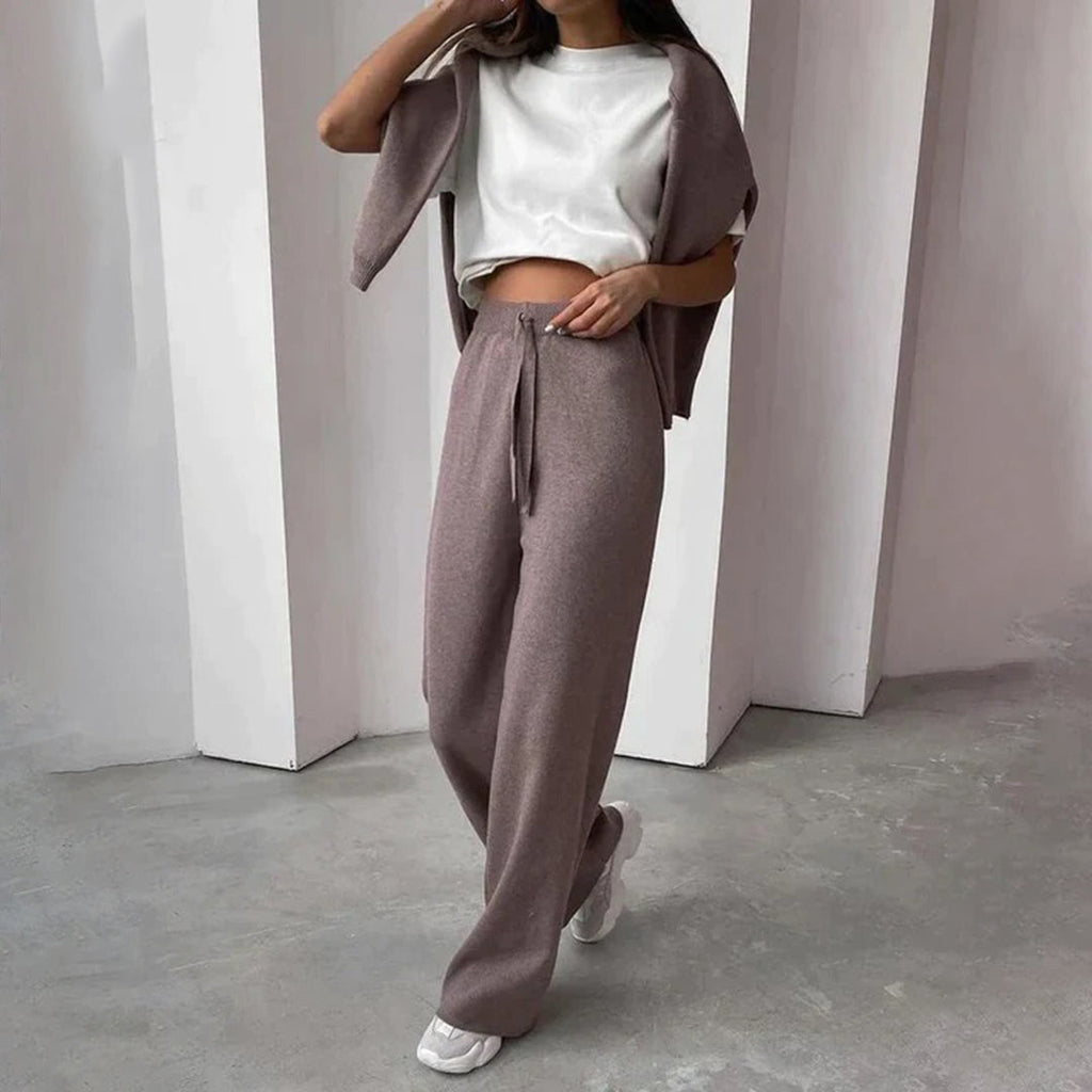 Lounge Set – 100% Premium Katoen Hoodie & Wide-Leg Broek