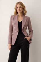 Camille Blazer Dubbelrijige pied-de-poule blazer