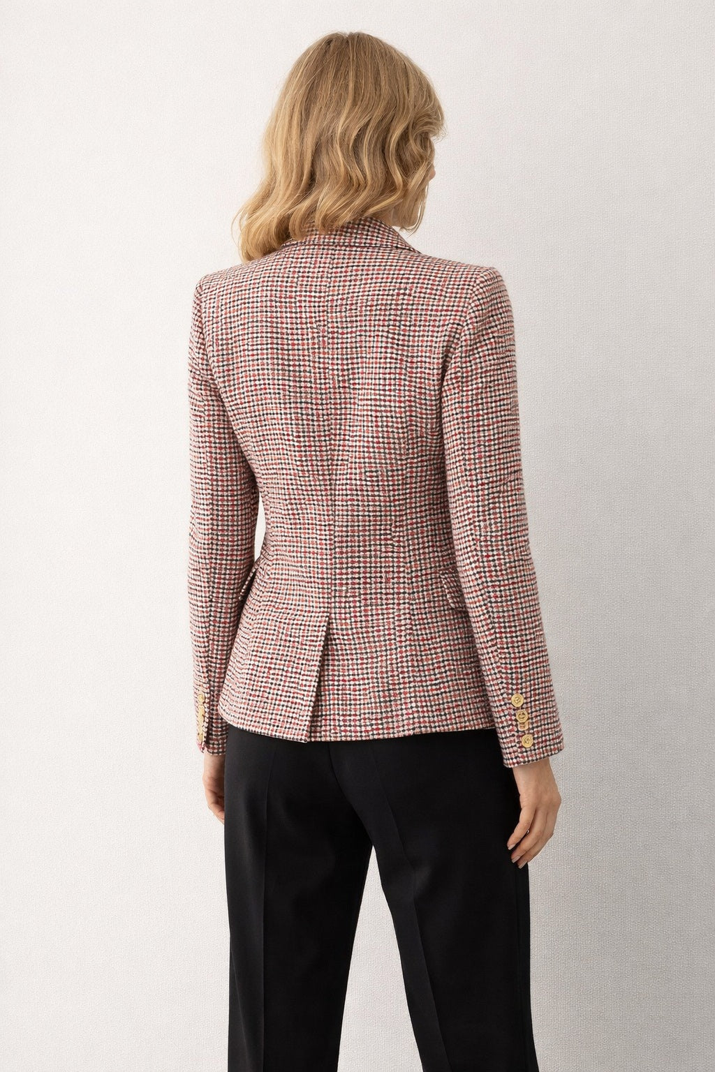 Camille Blazer Dubbelrijige pied-de-poule blazer