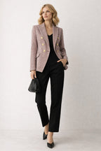 Camille Blazer Dubbelrijige pied-de-poule blazer
