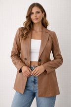 Leather Look Blazer
