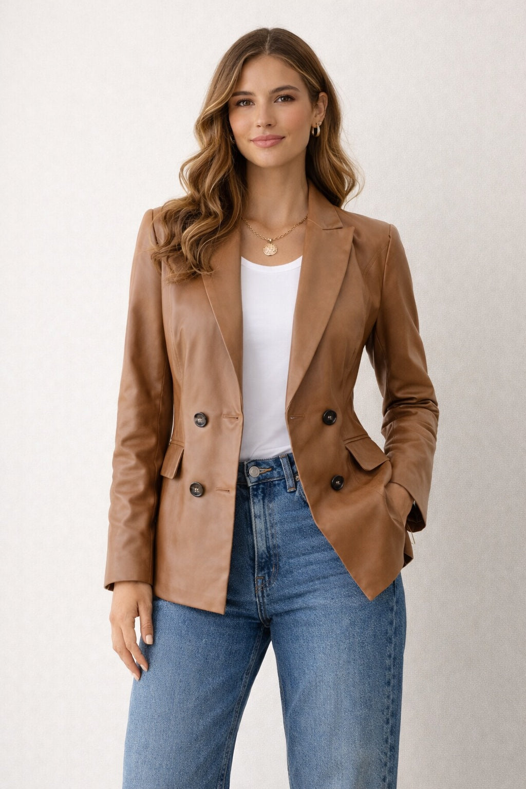Leather Look Blazer