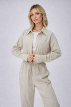Wide leg broek & cropped blouse