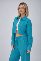 Wide leg broek & cropped blouse