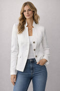 Elegante Structuur Blazer – Wit