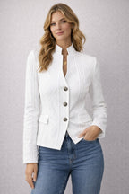 Elegante Structuur Blazer – Wit