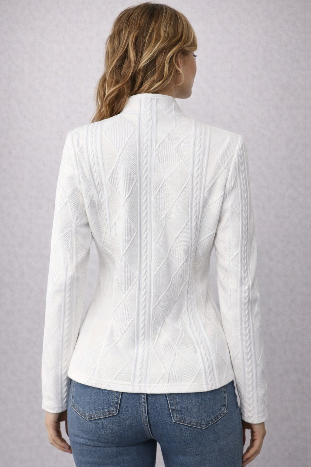 Elegante Structuur Blazer – Wit